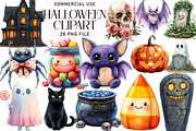 Watercolor Halloween Clipart Bundle, an Illustration by Daily.Designs (Thumbnail 1 of 5)