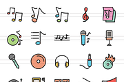 50 Music Line Filled Icons, an Outline Icon by IconBunny (Thumbnail 2 of 3)