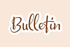 Bulletin - Handwritten Font