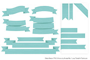 Aqua Ribbon Banner Clipart, an Illustration by Amanda Ilkov (Thumbnail 4 of 4)