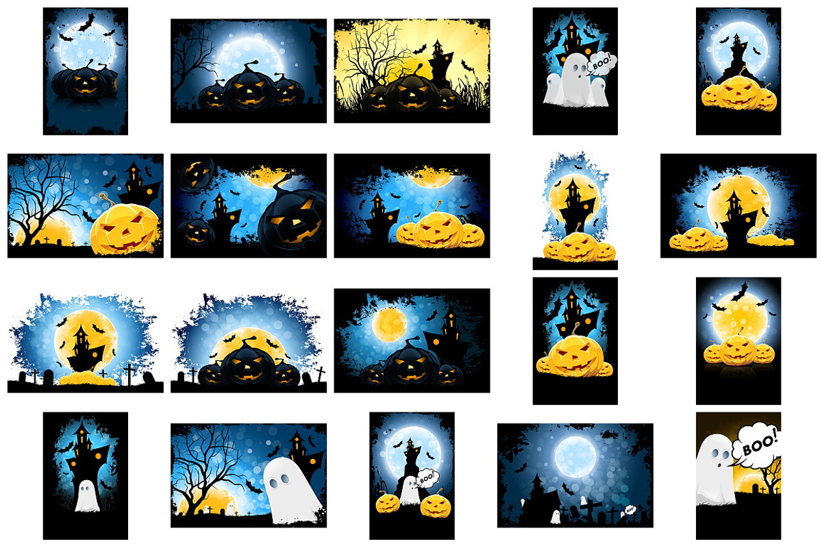 Halloween Backgrounds Set, an Illustration by PictureInStock (Photo 2 of 2)
