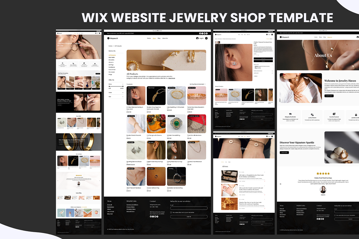 Luxury Gold Jewelry Wix Template, a Wix Template by Gsrwebdesign (Photo 3 of 7)