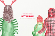 Christmas Family Sitting Back, a Person Illustration by Corner Croft (Thumbnail 8 of 9)