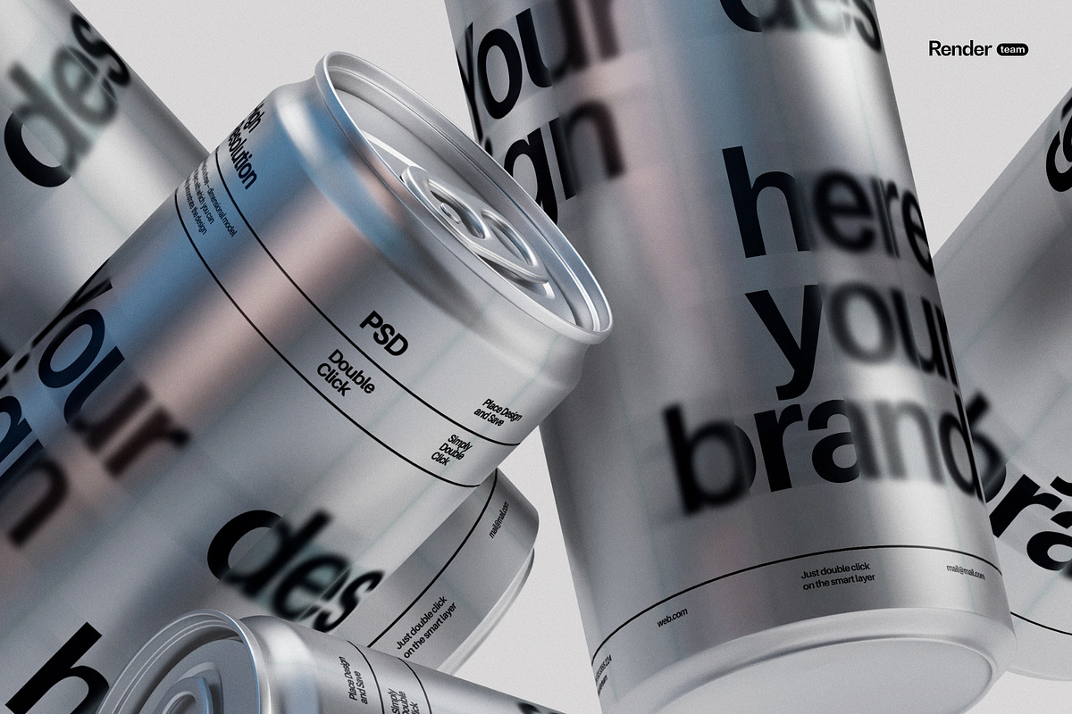 Metallic Soda Can Mockup Set, a Packaging Mockup by Renderteam (Photo 12 of 15)