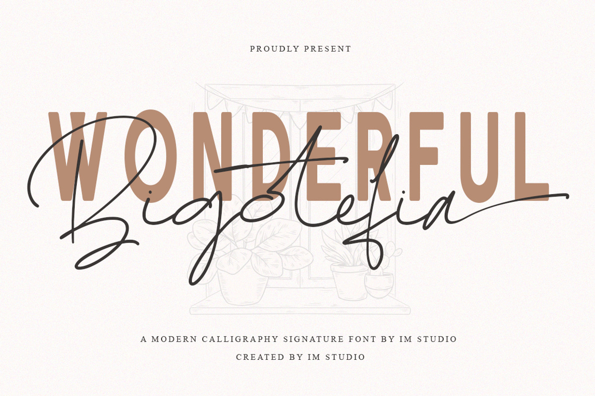 Bigotefia Trio Font, a Script Font by IM Studio (Photo 1 of 11)