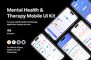 Mental Health & Therapy App UI Kit, an UI Kit Template by flr.24 (Thumbnail 1 of 2)