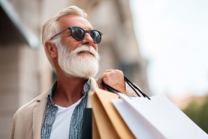 Stylish senior man with white beard, a Person Photo by MistyDay
