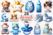 Little Prince Blue Baby Nursery Png, an Illustration by RobertsArt (Thumbnail 1 of 8)
