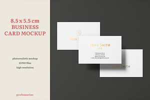 8.5x5.5cm Business Card Mockup