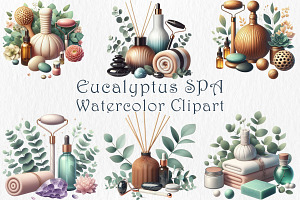 Eucalyptus Spa Clipart, a Healthcare Illustration by GalaDesign03