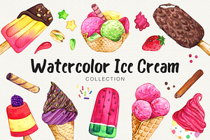 Watercolor Ice Cream Collection