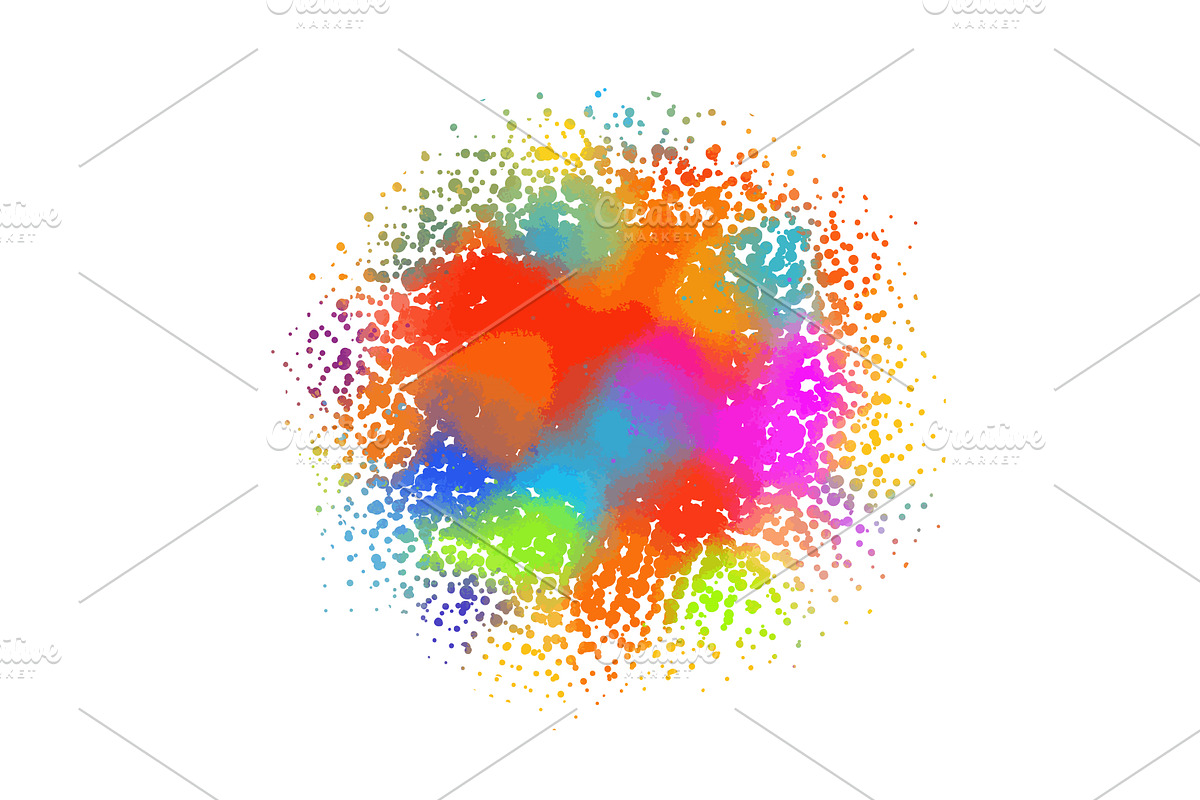 Halftone colored abstract circle, an Illustration by Nenahliadava Design