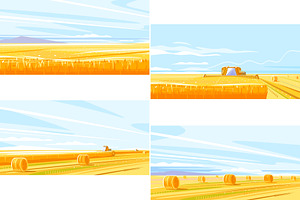 Harvesting fields of grain