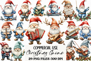 Christmas Gnome Musicians PNG, an Illustration by Craft Nest