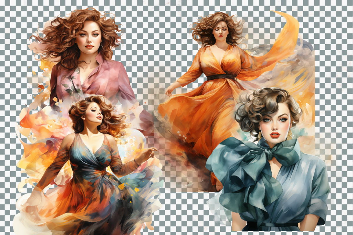 Watercolor Curvy Beauty Clipart, a Person Illustration by Mash Mash Stickers (Photo 9 of 9)