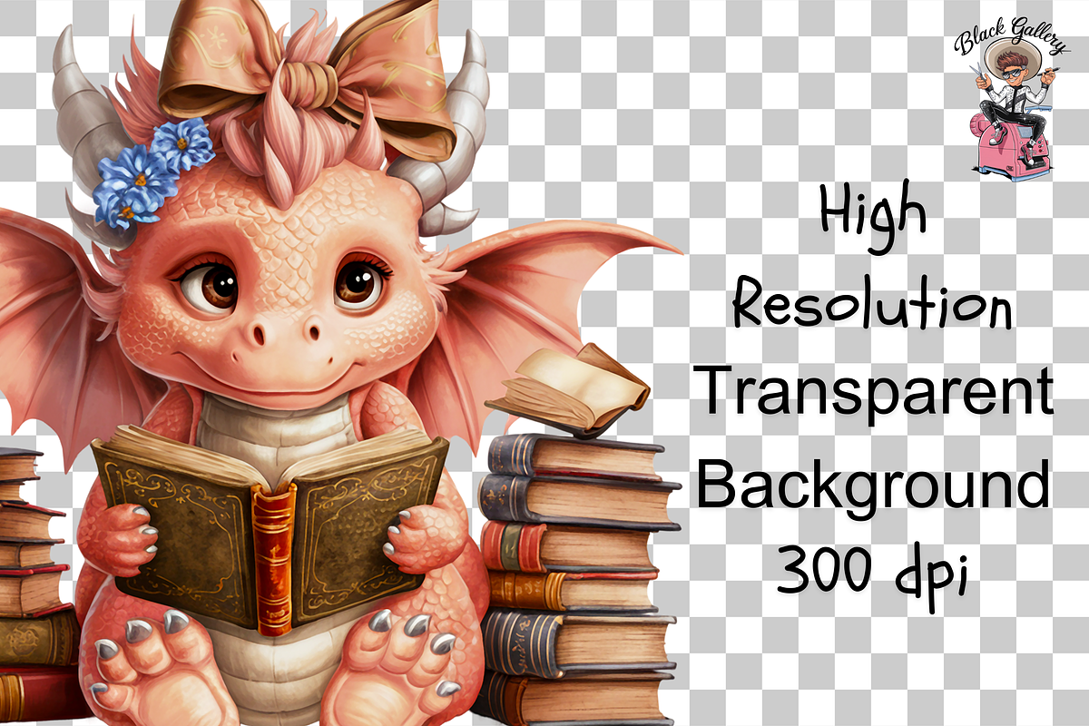 Dragon Reading Book PNG Bundle, a Graphic by Clipart Bloom (Photo 10 of 12)