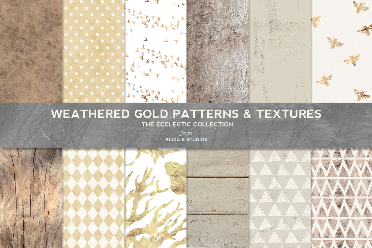 36 Gold & Weathered Texture Bundle, a Pattern Graphic by Blixa 6 Studios (Photo 2 of 5)