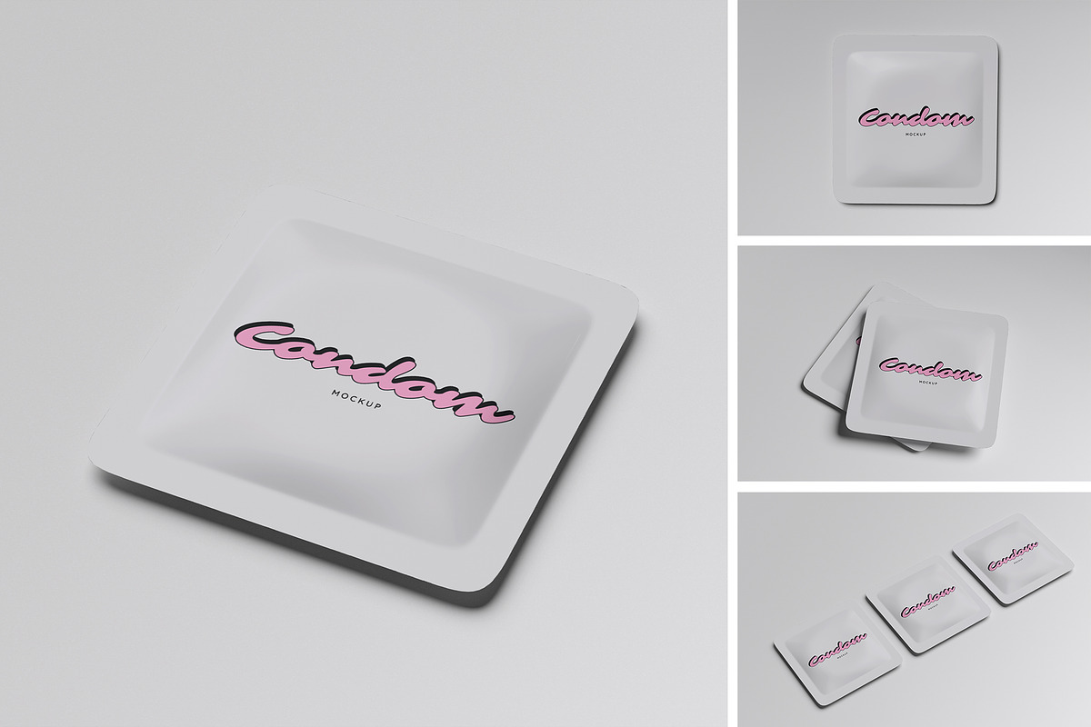 Condom Mockup, a Packaging Mockup by HanaSaka_Studio (Photo 3 of 5)