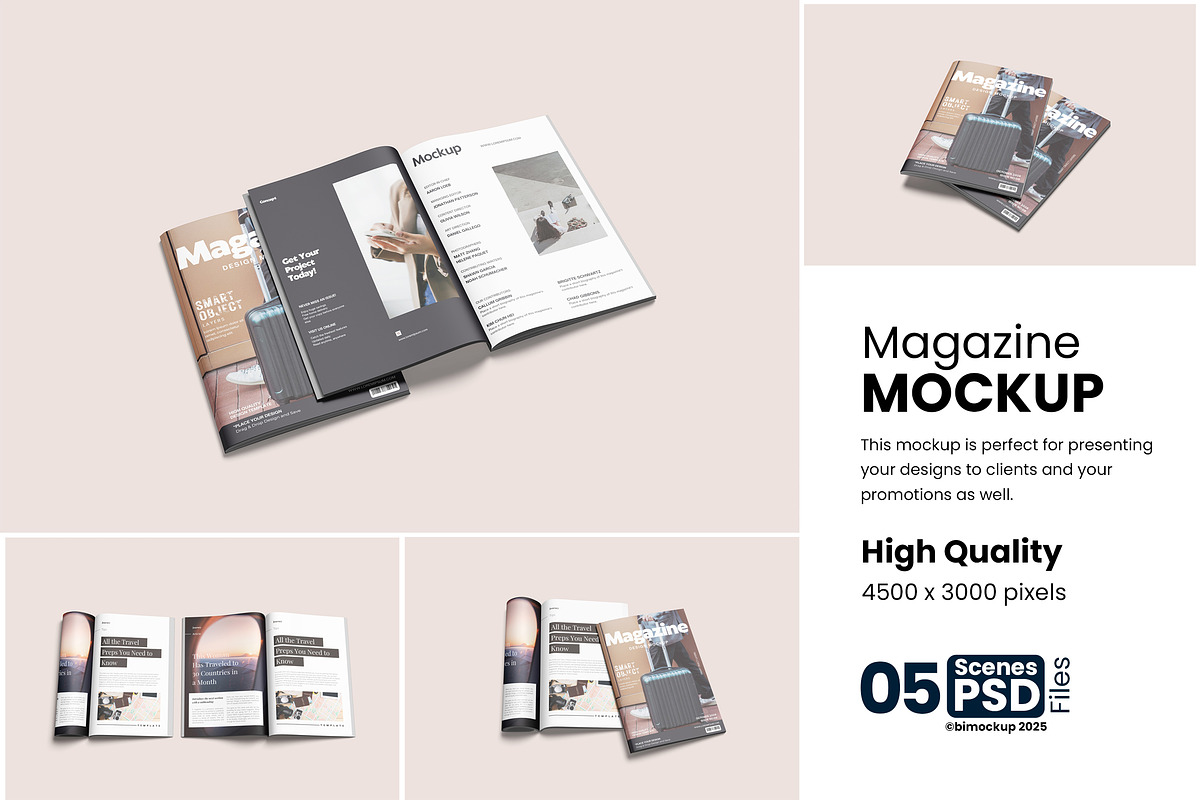 Magazine Mockup, a Product Mockup by bimockup (Photo 1 of 6)