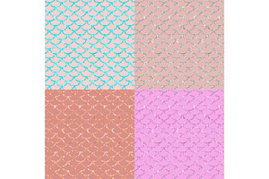 Pink & Mermaid Scales Digital Paper