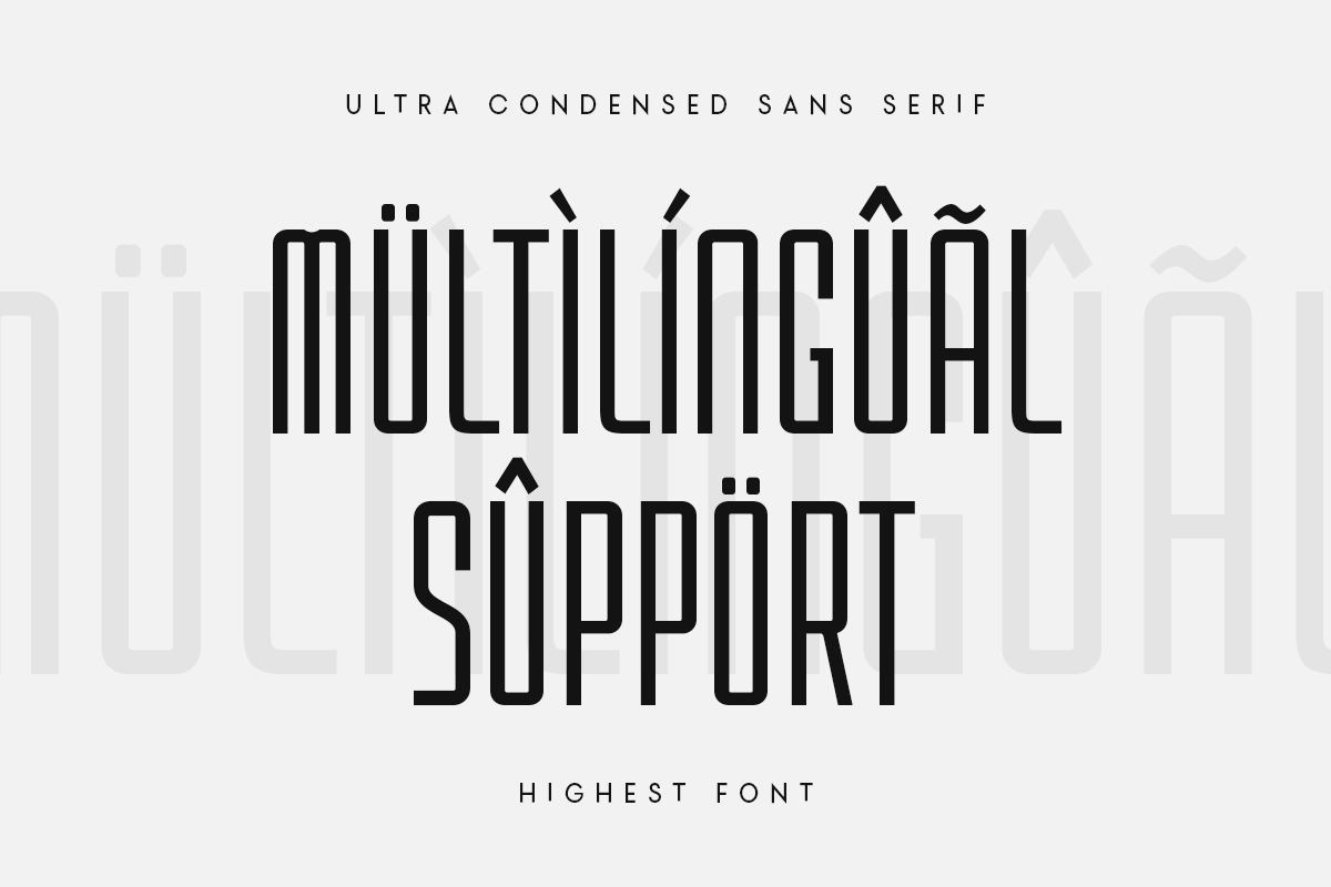 Highest - Ultra Condensed Sans Serif, a Sans Serif Font by Hamz Studio (Photo 10 of 16)