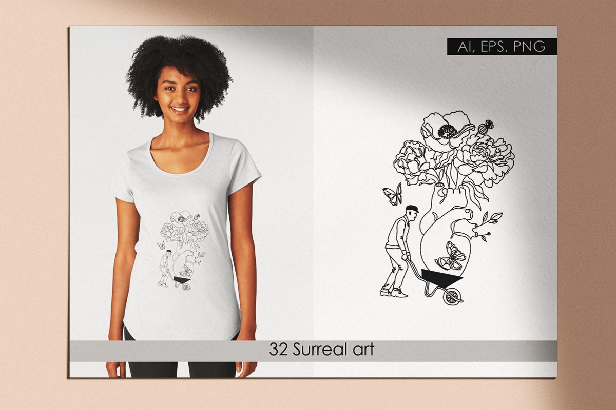 Surreal art. Surrealism line art, an Animal Illustration by velychko.ua (Photo 3 of 8)