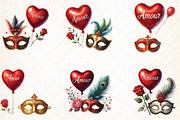 Valentine Face Mask Clipart, an Illustration by DreamCafeArt (Thumbnail 3 of 4)