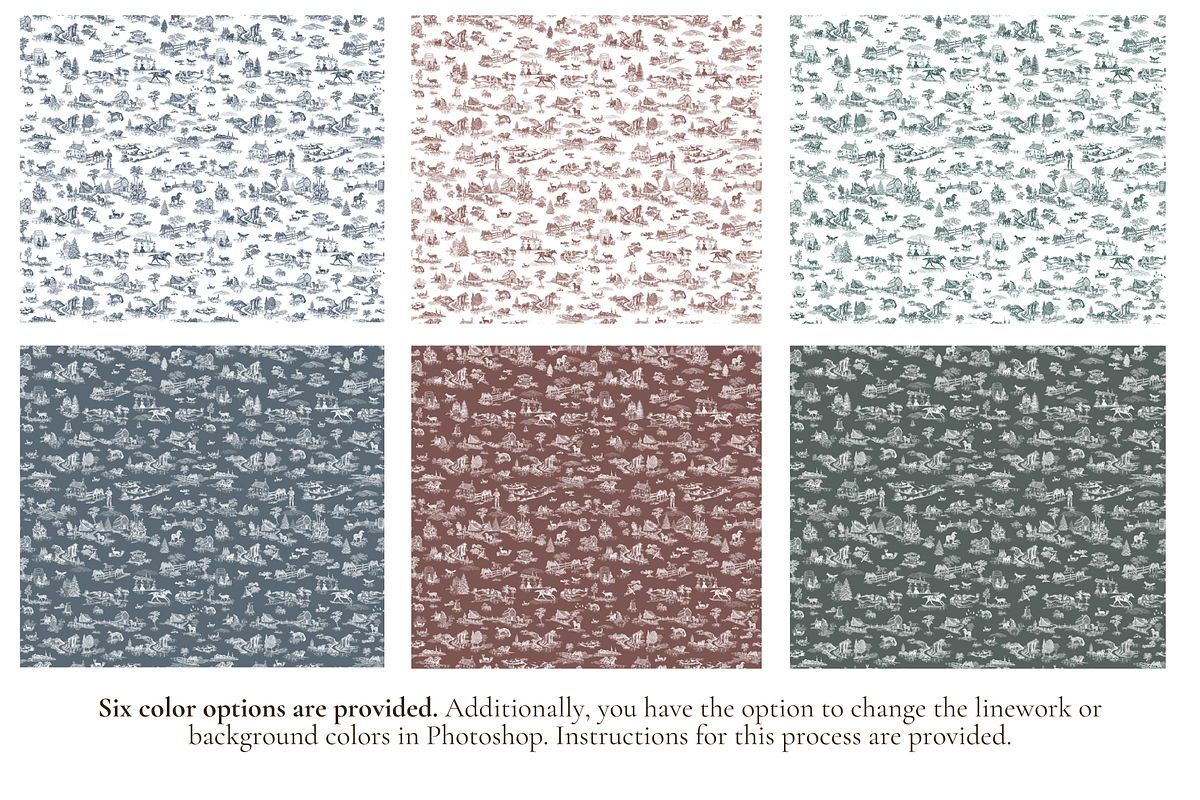 Kentucky Toile de Jouy Pattern, a Background Graphic by Hughes Studio (Photo 2 of 9)