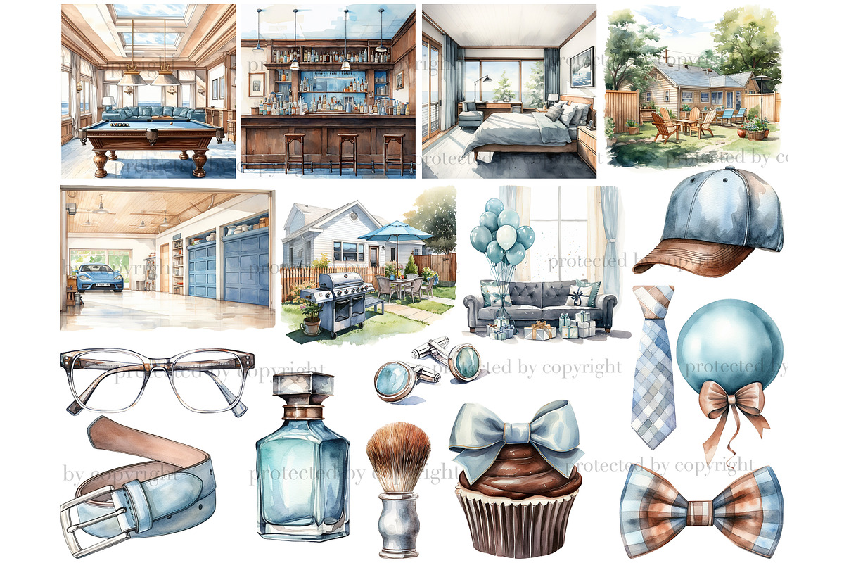 Fathers Day Clipart Bundle, a Person Illustration by GlamArtZhanna (Photo 4 of 6)