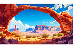 Mesa Arch Panorama Cartoon