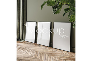 Frame mockup in home interior