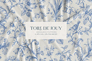 Vintage Blue Toile Seamless Pattern, a Pattern Graphic by Olya Creative (Thumbnail 1 of 5)