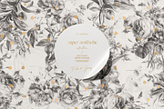 Toile Black and White Floral Pattern, a Pattern Graphic by paper aesthetic (Thumbnail 1 of 10)