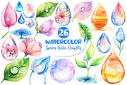 Spring Water Droplets Clipart, an Illustration by Dream Creation (Thumbnail 1 of 3)