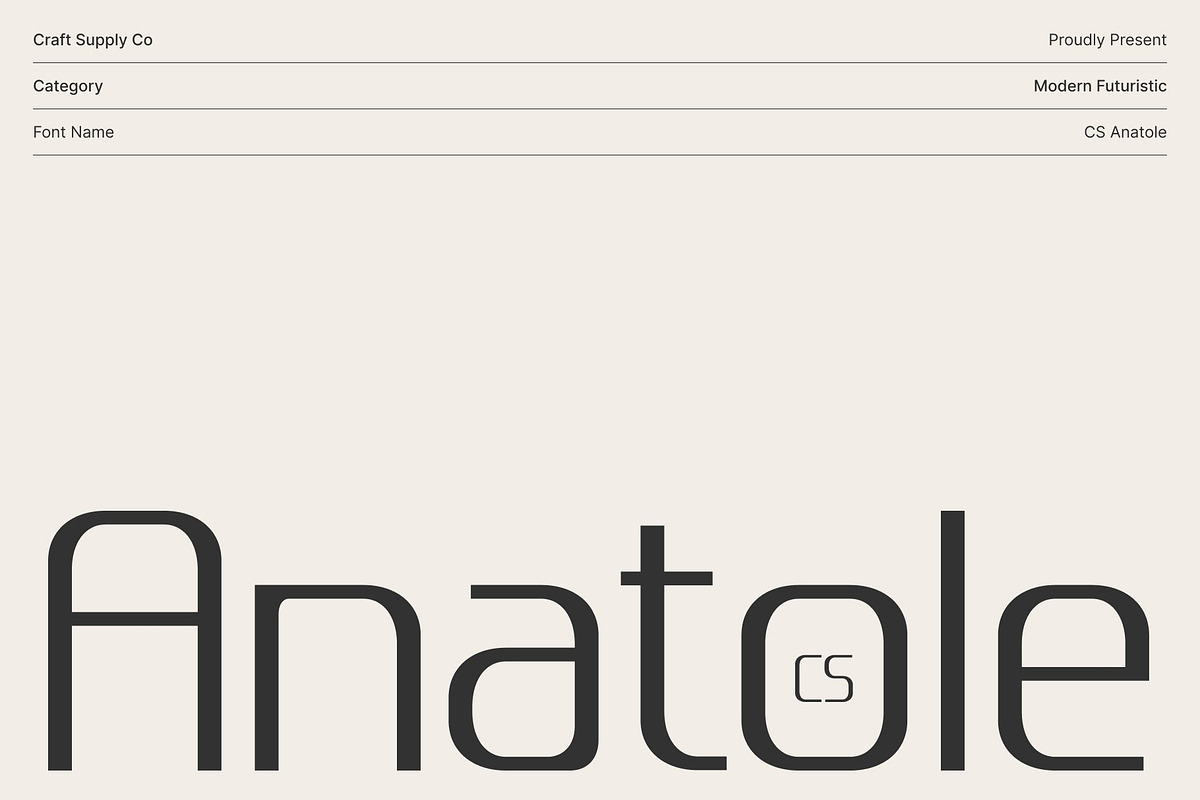 CS Anatole – Modern Futuristic Font, a Sans Serif Font by Craft Supply Co. (Photo 1 of 8)