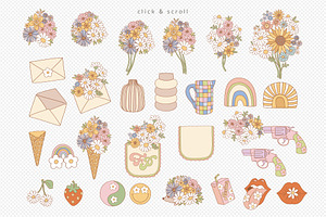 Flower Power Clipart Set