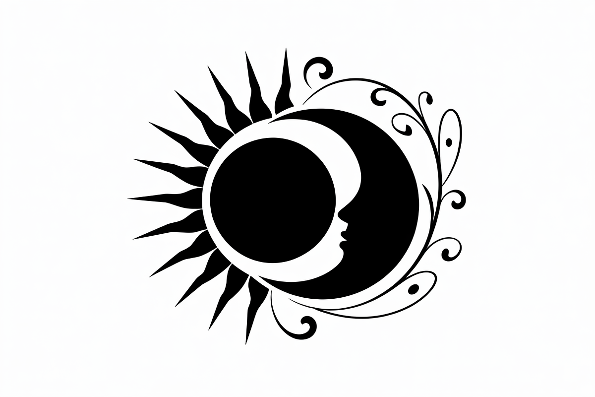 sun and moon surrounded by flowing, an Illustration by Amazin_art (Photo 13 of 25)