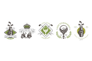 Golf Club Logo and Label Design, an Object Illustration by TopVectors