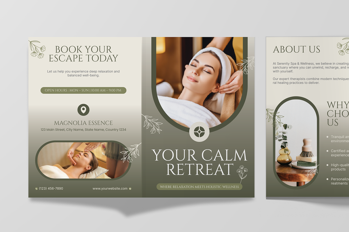 Spa Wellness Service Bifold Brochure, a Brochure Template by Annora Studio (Photo 5 of 6)