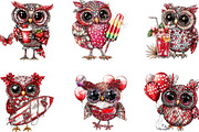 Whimsical Summer Owl Clipart, a Seasonal Illustration by Designking (Thumbnail 3 of 5)