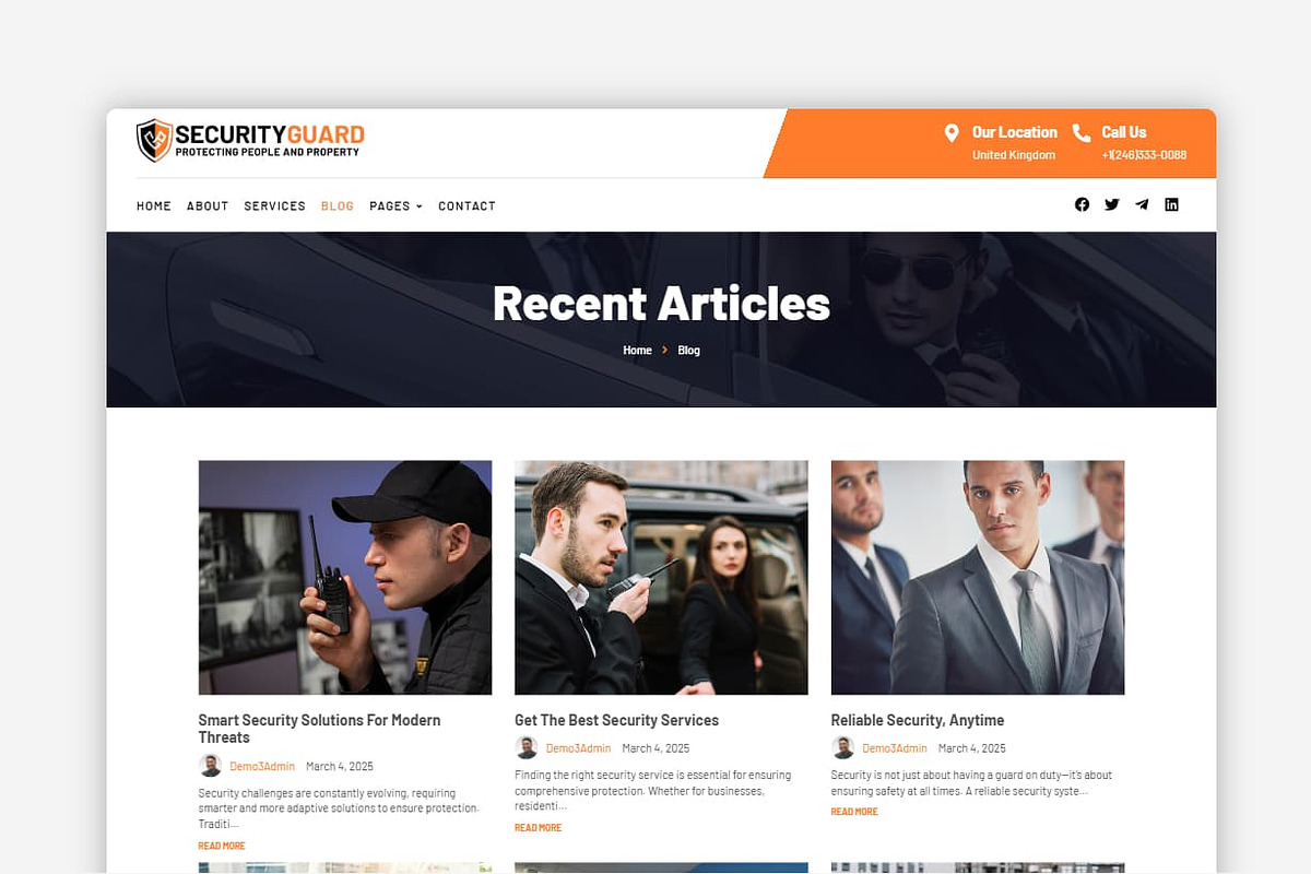 Security Guard WordPress Theme, a WordPress Template by Your Theme Shop (Photo 4 of 9)