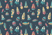 Spaceships set + pattern, an Illustration by YuliaBiser (Thumbnail 6 of 6)