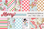 Retro Bookish Christmas pattern set, a Pattern Graphic by @olga.angelloz (Thumbnail 1 of 2)