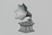 Gramophone 3d model, an Object 3D Model by fahad121 (Thumbnail 6 of 7)