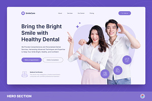Dental Clinic Hero Section, an UI Kit Template by Studio Delapan