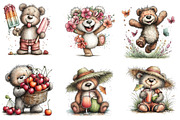 Whimsical Summer Teddy Bear Clipart, an Illustration by Dream Creation (Thumbnail 5 of 6)