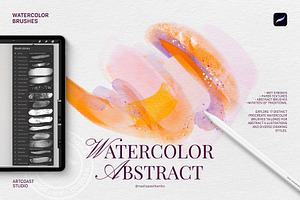Procreate Abstract Watercolor Tools, a Brush Add-On by Spasibenko Art