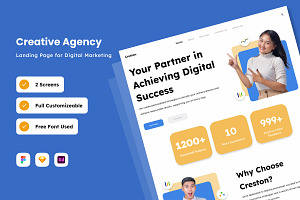 Creston - Creative Agency Landing, a Landing Page Template by productype1