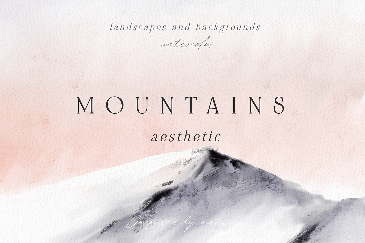 MOUNTAINS aesthetic *watercolor*, a Background Graphic by Youksy (Photo 6 of 16)