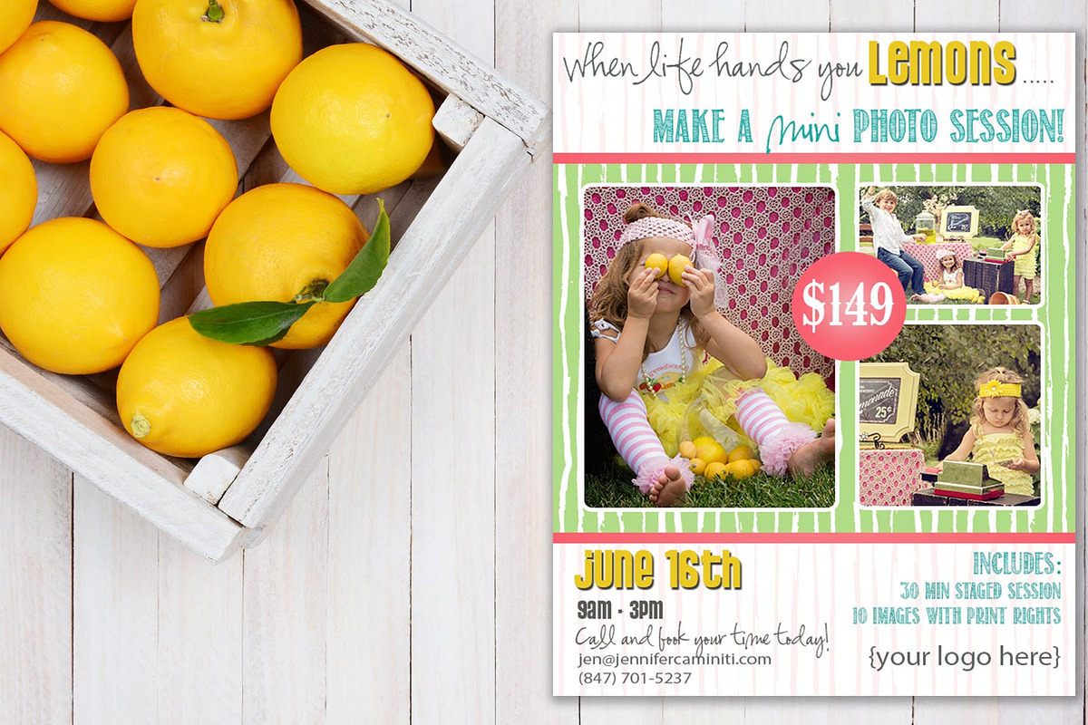 Summer Lemonade Mini Session, a Card Template by Jennifer Caminiti